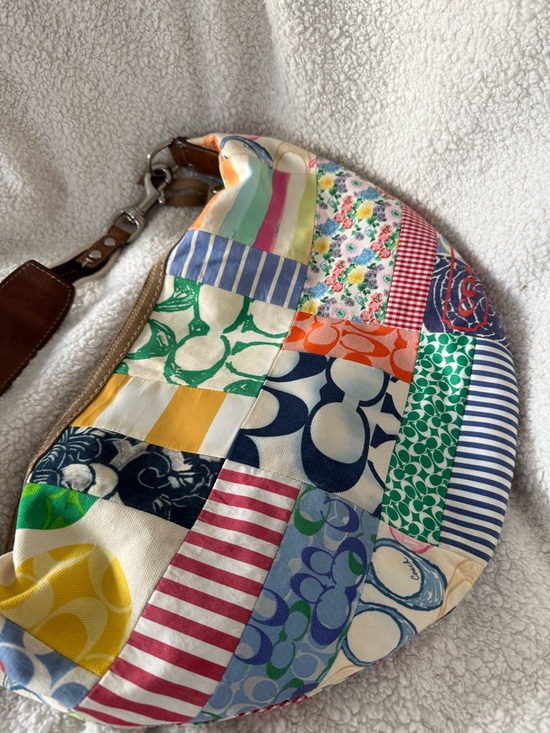 Vintage Y2K Coach Patchwork Hamptons Hobo Scribble Shoulder Bag Purse Floral - Picture 13 of 16